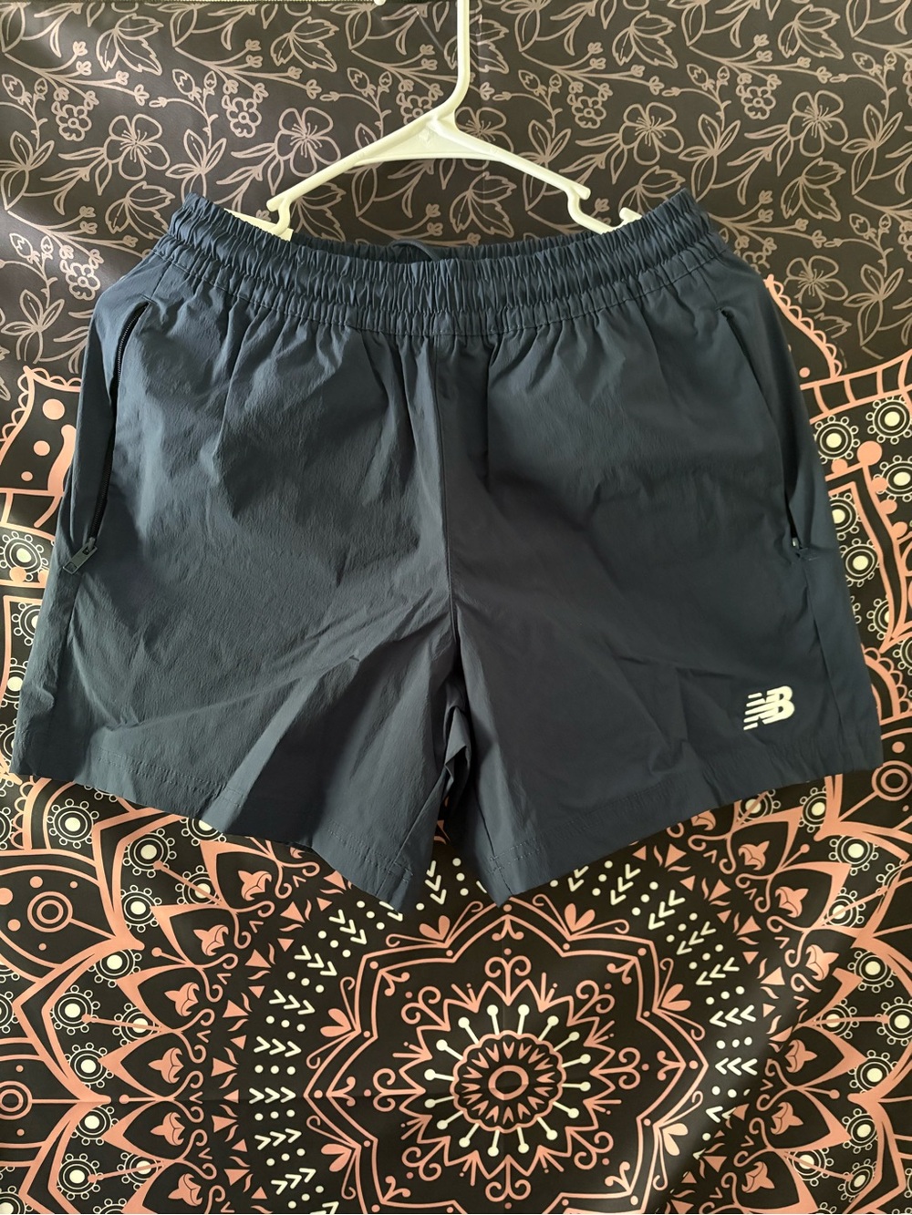 New Balance Men’s Athletic Shorts in Navy Blue with White Logo